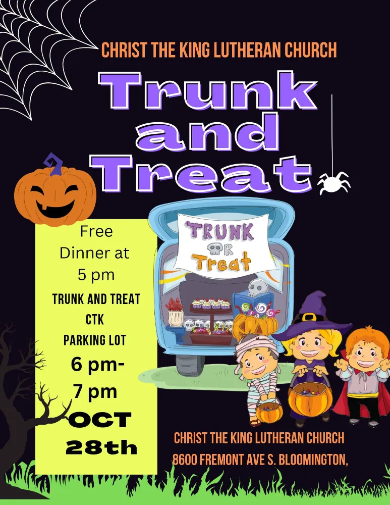 Flyer for Trunk or Treat (Hosted by Christ the King Lutheran Church)