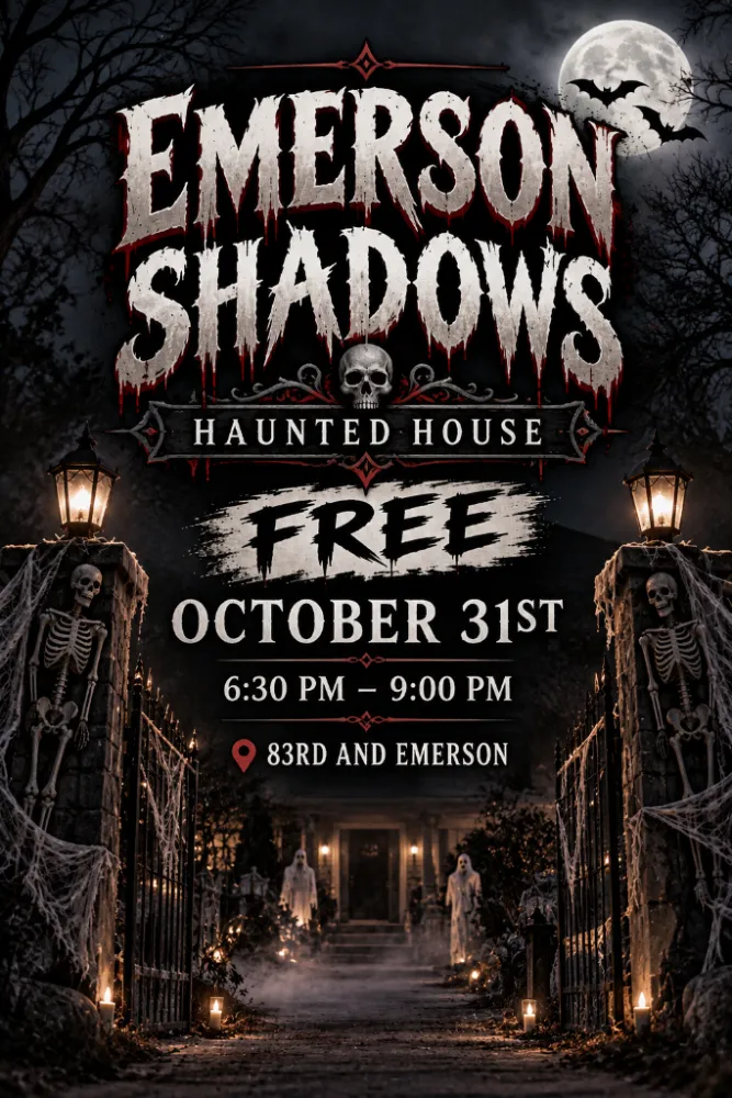 Flyer for Haunted House- Emerson Shadows