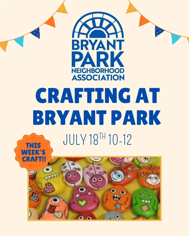 Flyer for Crafting at Bryant Park